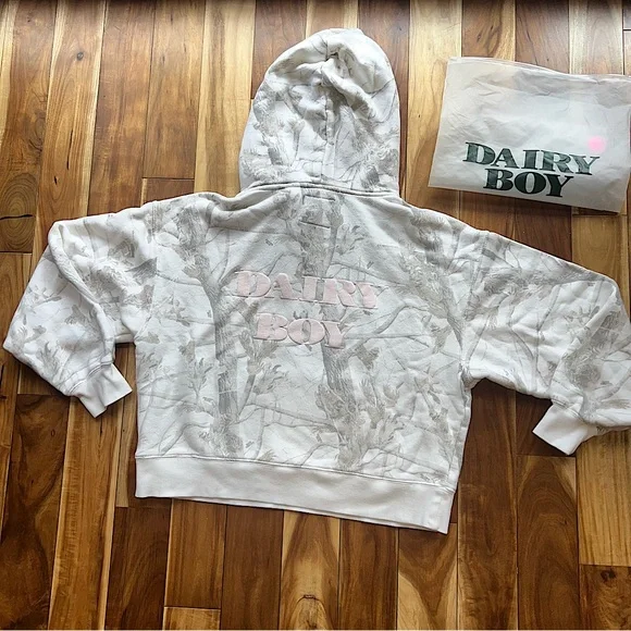 NWOT Limited Edition Dairy Boy Paige Lorenze Pink Puff Logo Woodland Camo hoodie - Picture 6 of 13